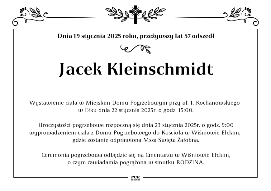 Jacek Kleinschmidt - nekrolog